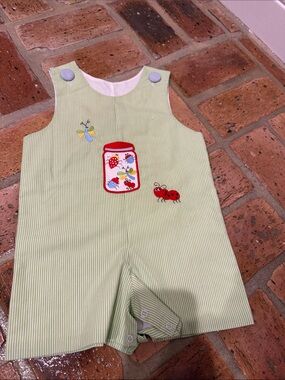 Honesty Green Boys Jon Jon with Bug Appliqué Size 18 Months